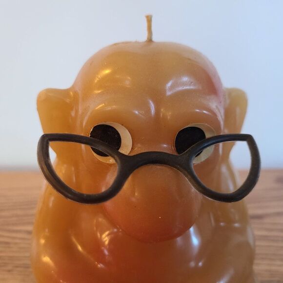 Vintage Candle - Novelty Wax Candle - Gorilla / Monkey In Glasses- Vintage Rare - Picture 6 of 15